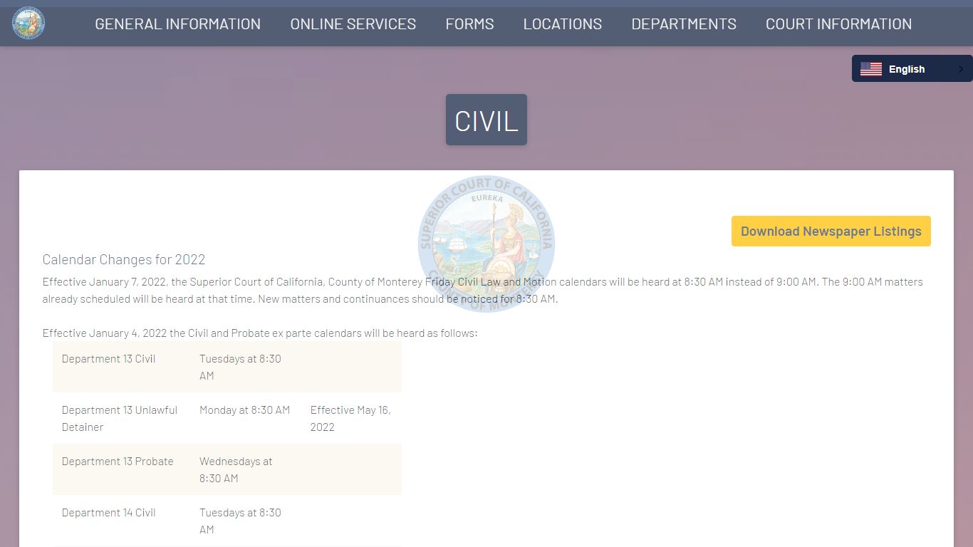 Court Records - Superior Court of California, Monterey County